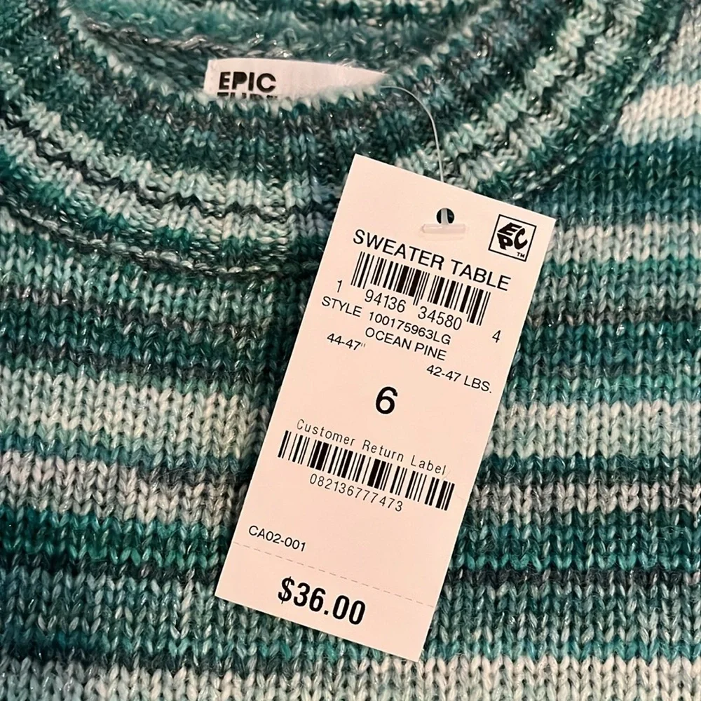 Little Girls Ocean Pine Space-Dyed Mock-Neck Sweater/NWT/6